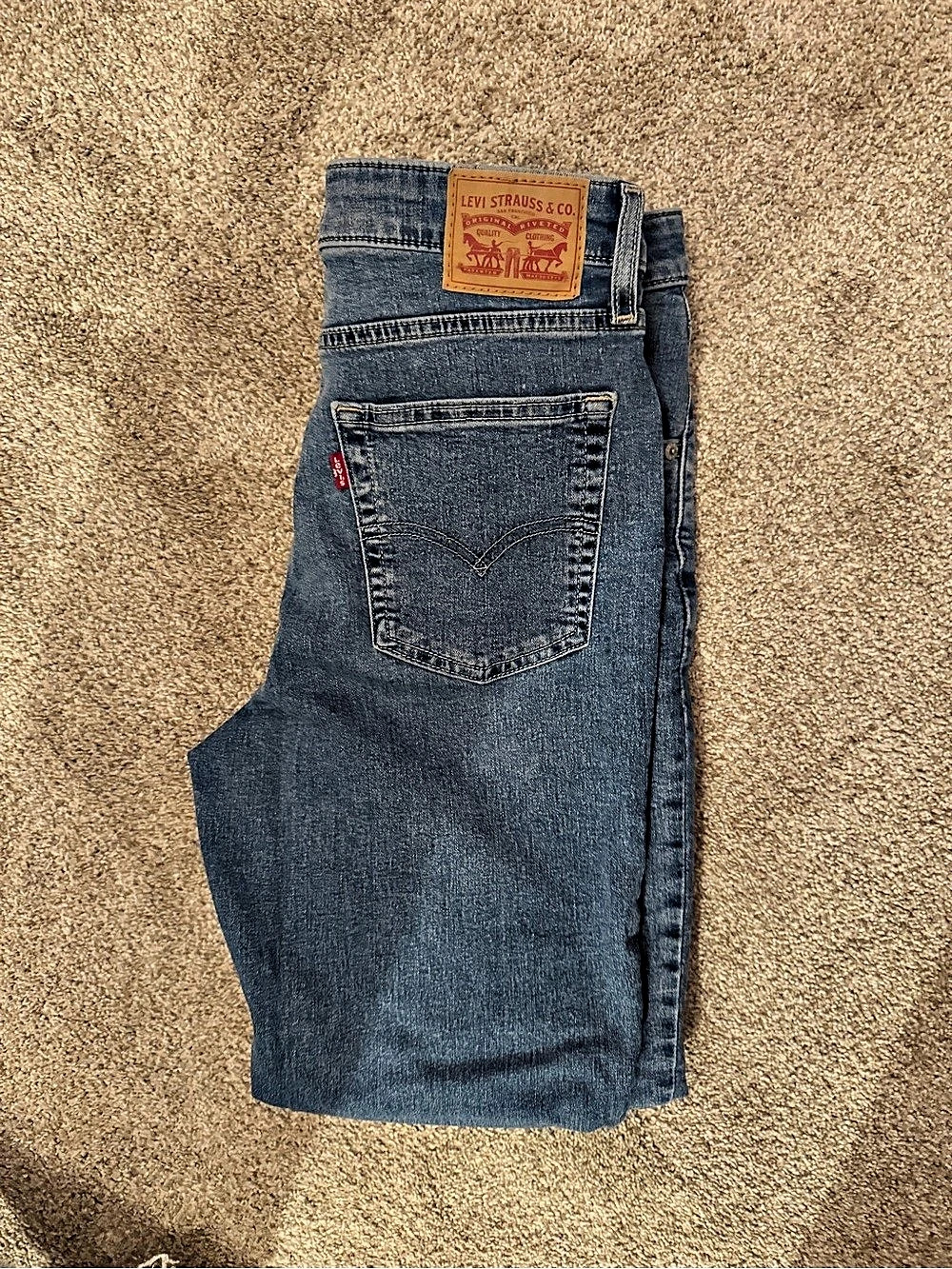 Levi's 721 High Rise Skinny Jeans Blue Waist 30 - Picture 3 of 3